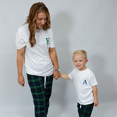 Adults Green Tartan Personalised Pyjamas