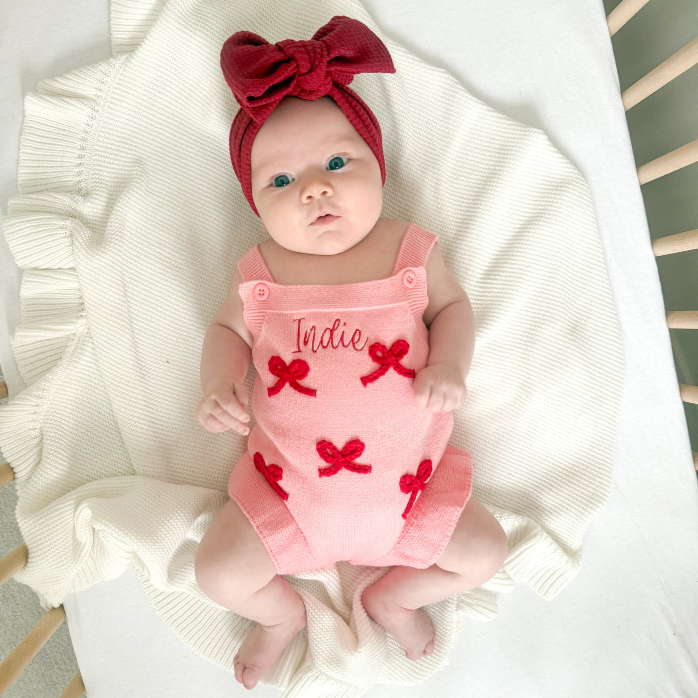 Pink Bow Personalised Romper