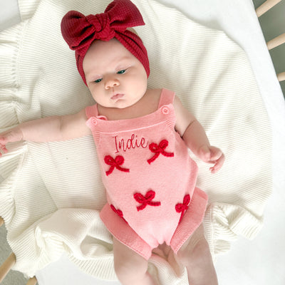 Pink Bow Personalised Romper