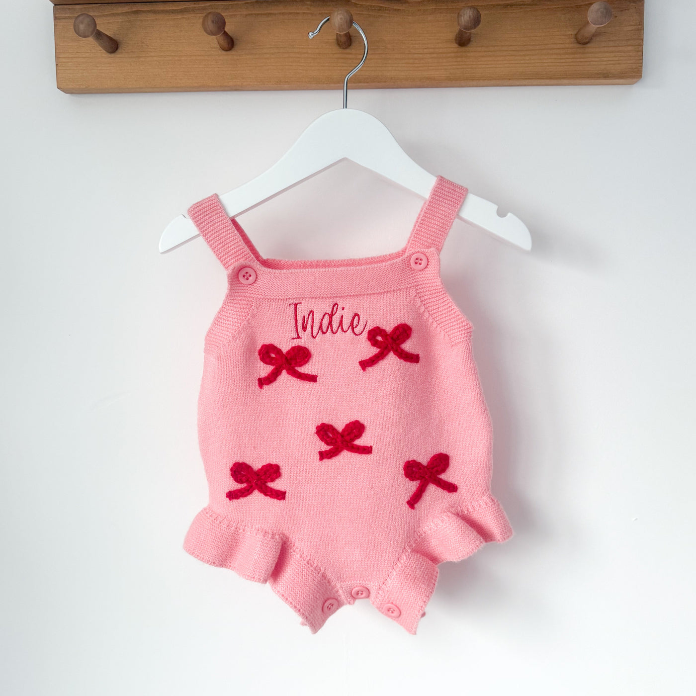 Pink Bow Personalised Romper