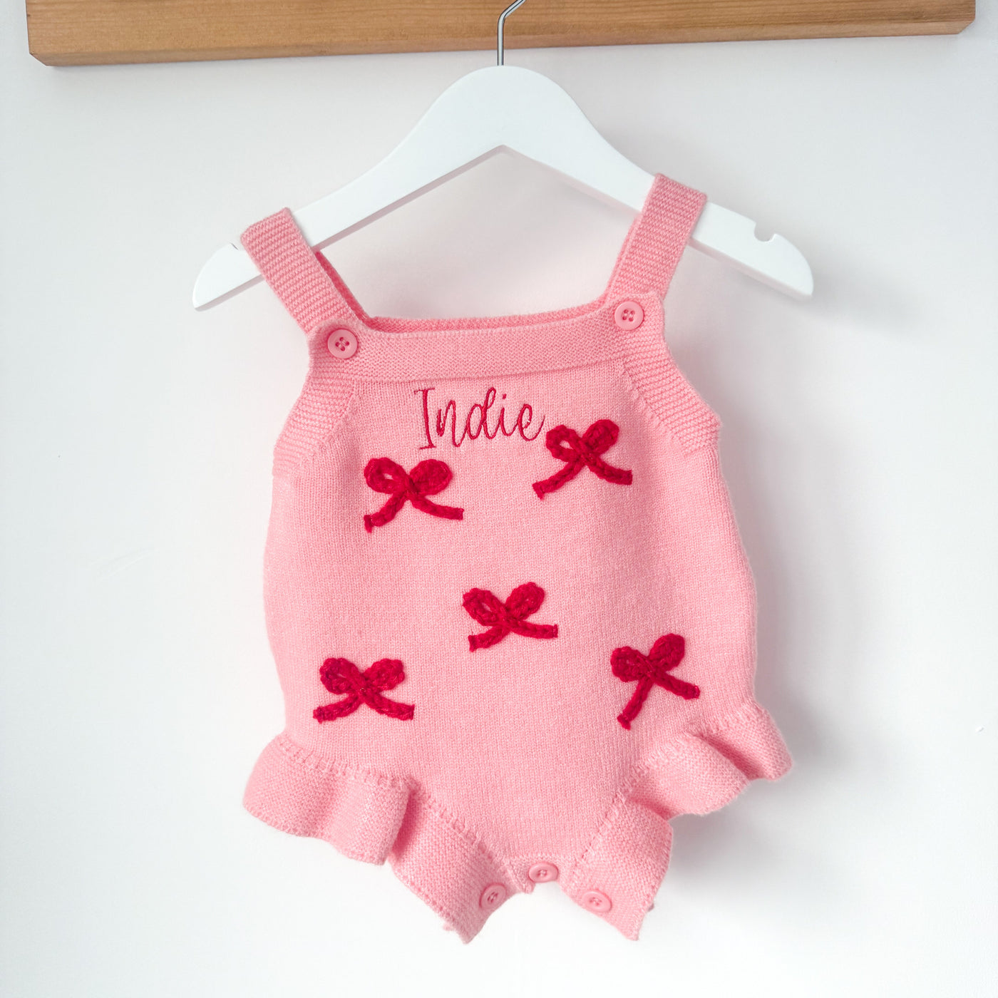 Pink Bow Personalised Romper