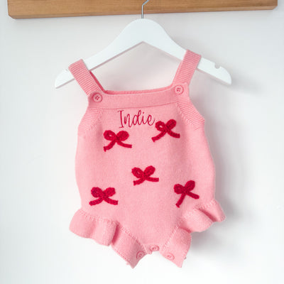 Pink Bow Personalised Romper