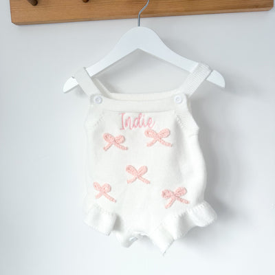 White Bow Personalised Romper