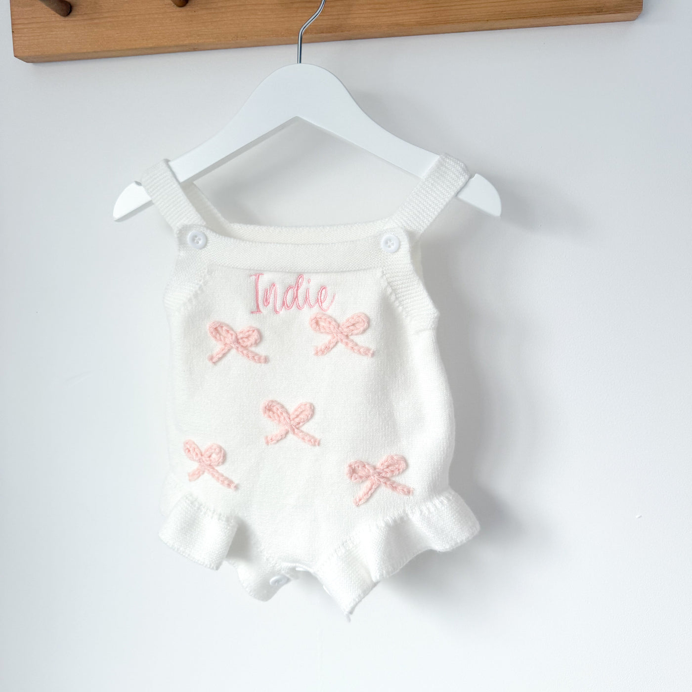 White Bow Personalised Romper