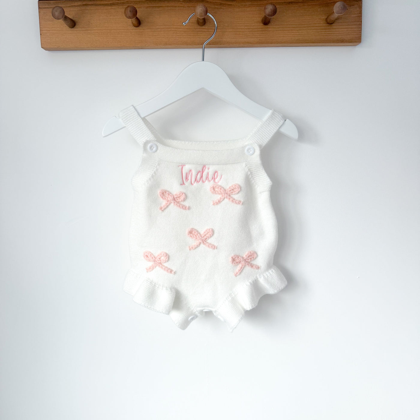 White Bow Personalised Romper