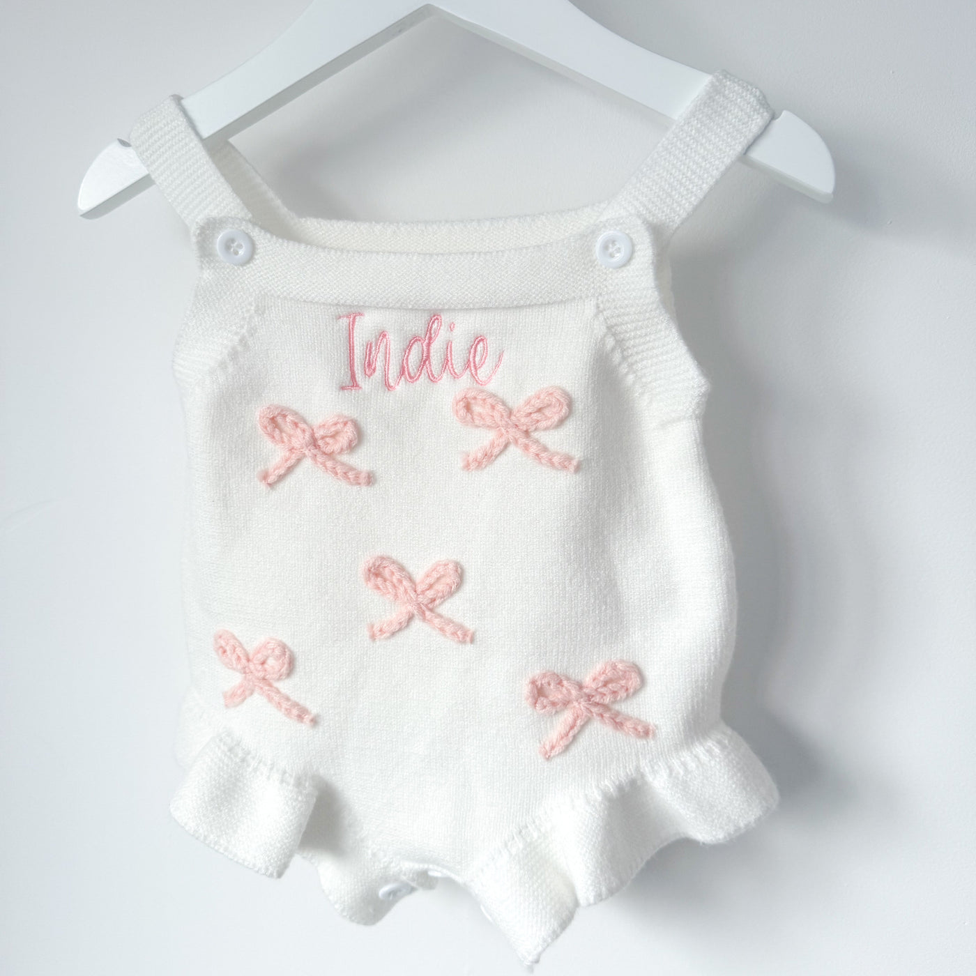 White Bow Personalised Romper