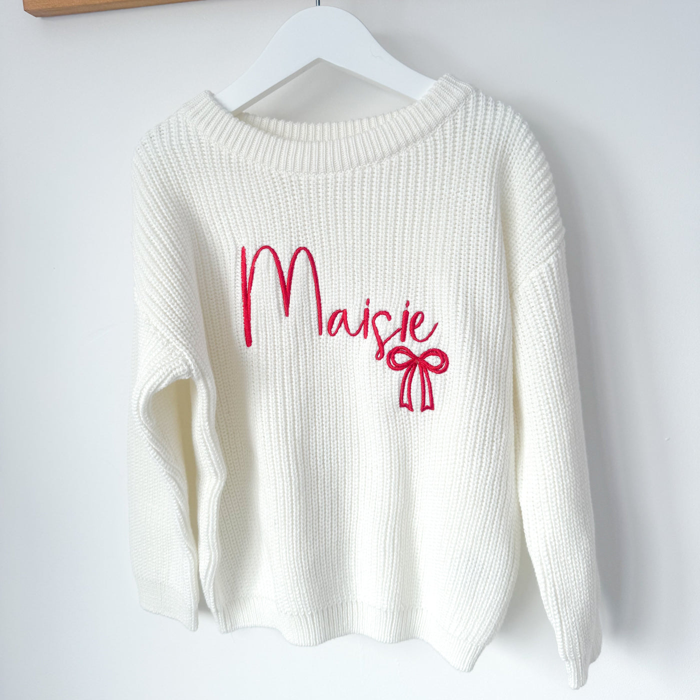 Personalised Script Bow Knitted jumper