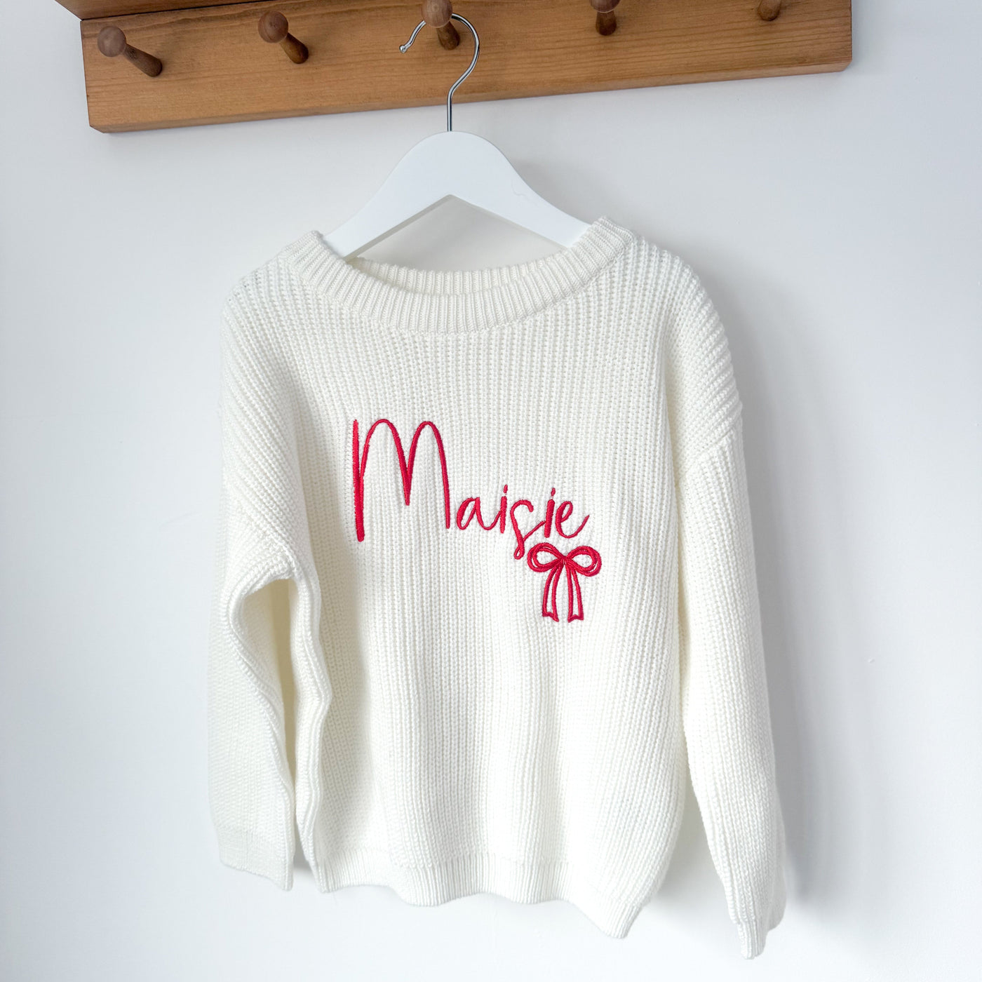 Personalised Script Bow Knitted jumper