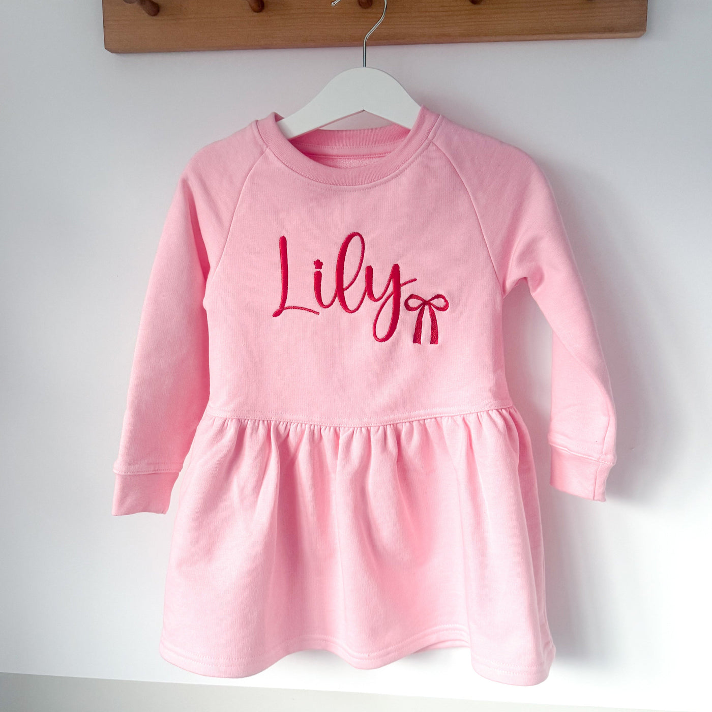 Personalised Candy Pink Bow Dress