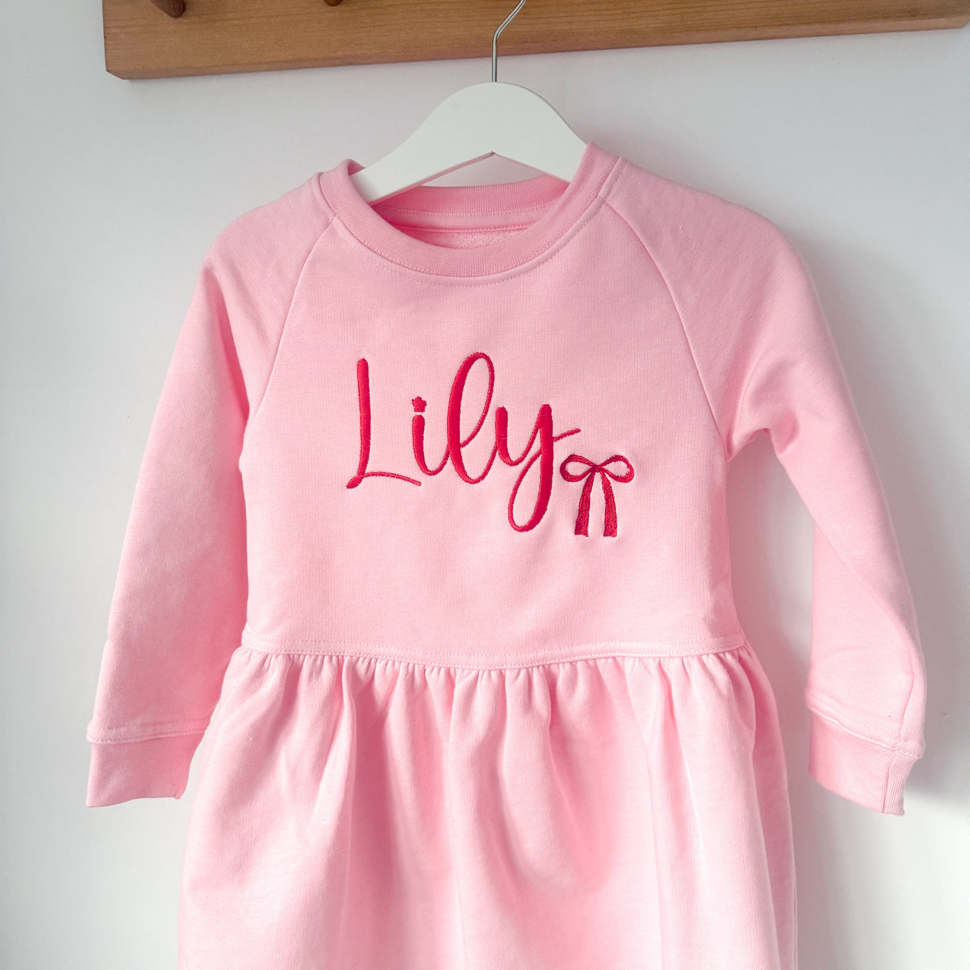 Personalised Candy Pink Bow Dress