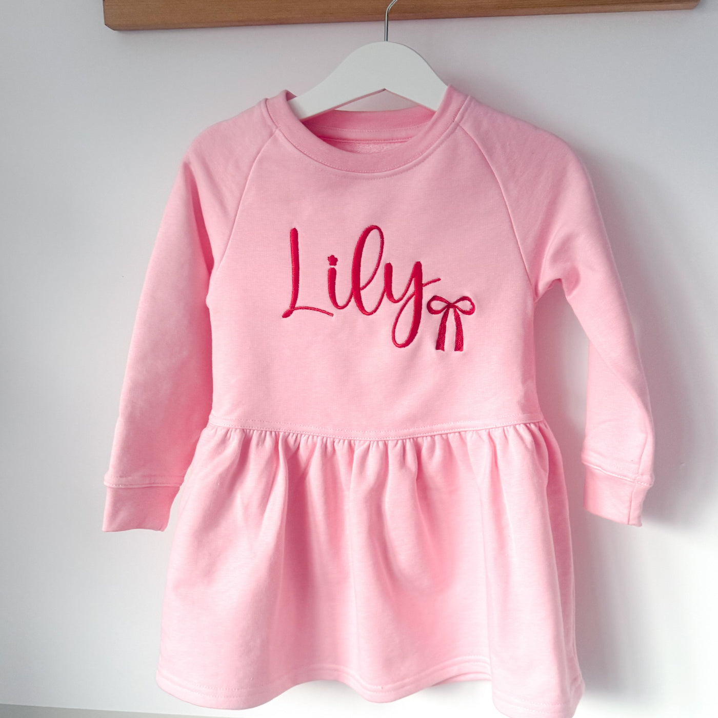 Personalised Candy Pink Bow Dress