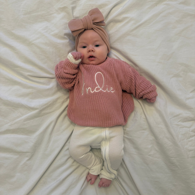 Pink Knitted Personalised Jumper