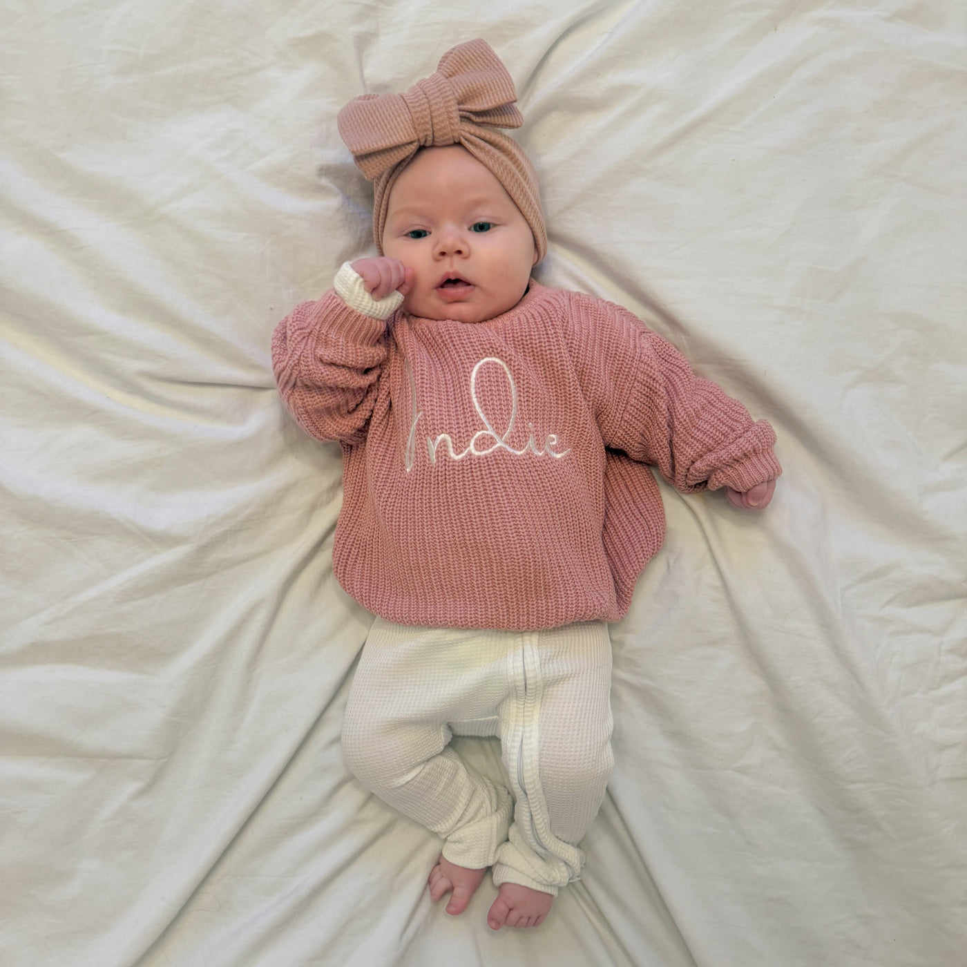 Pink Knitted Personalised Jumper