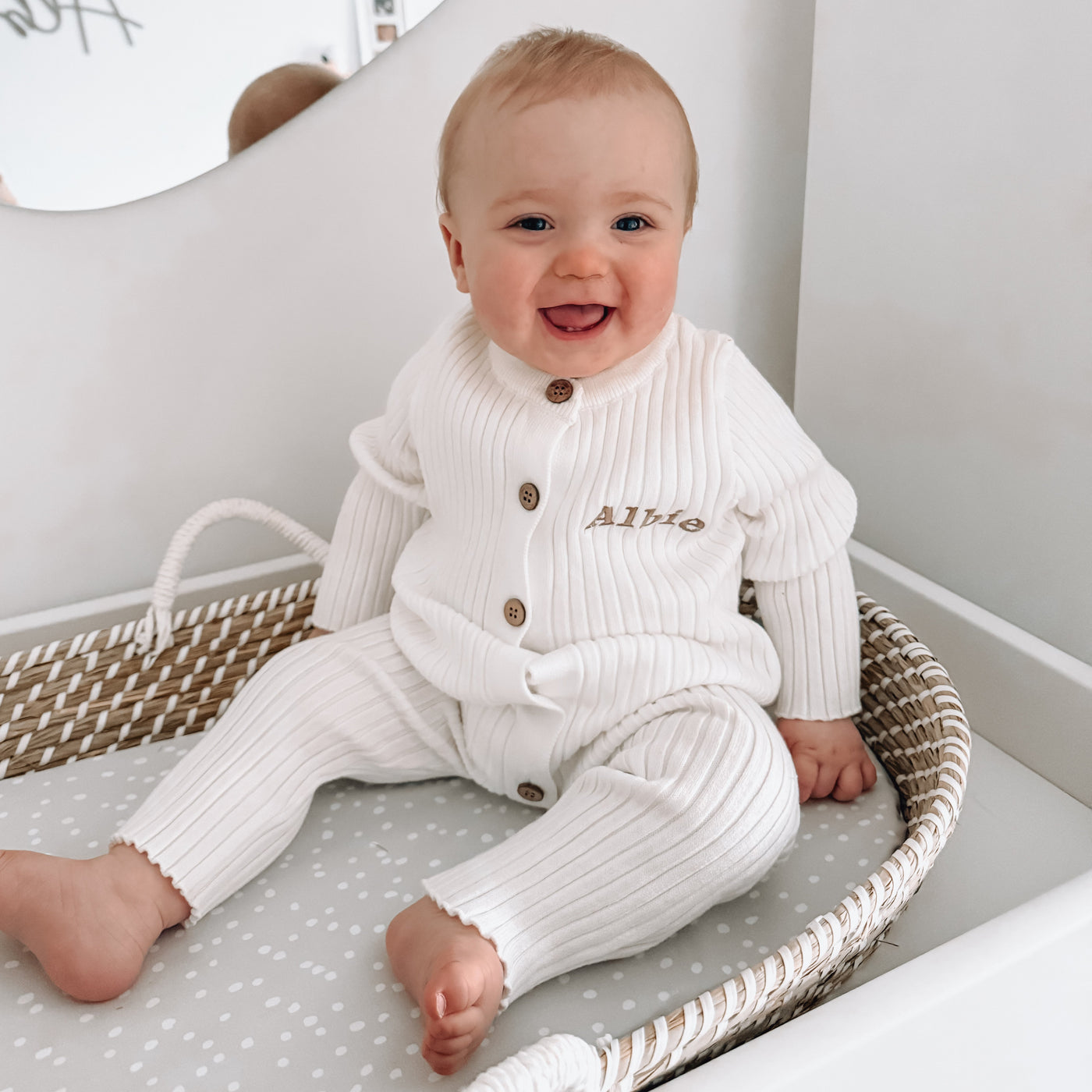 White Personalised Long Sleeve Romper