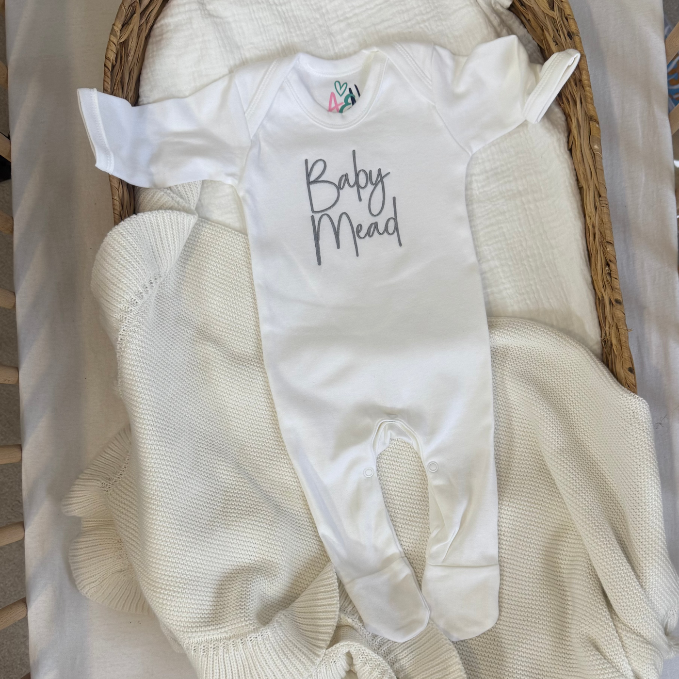 Baby Personalised Script Sleepsuit