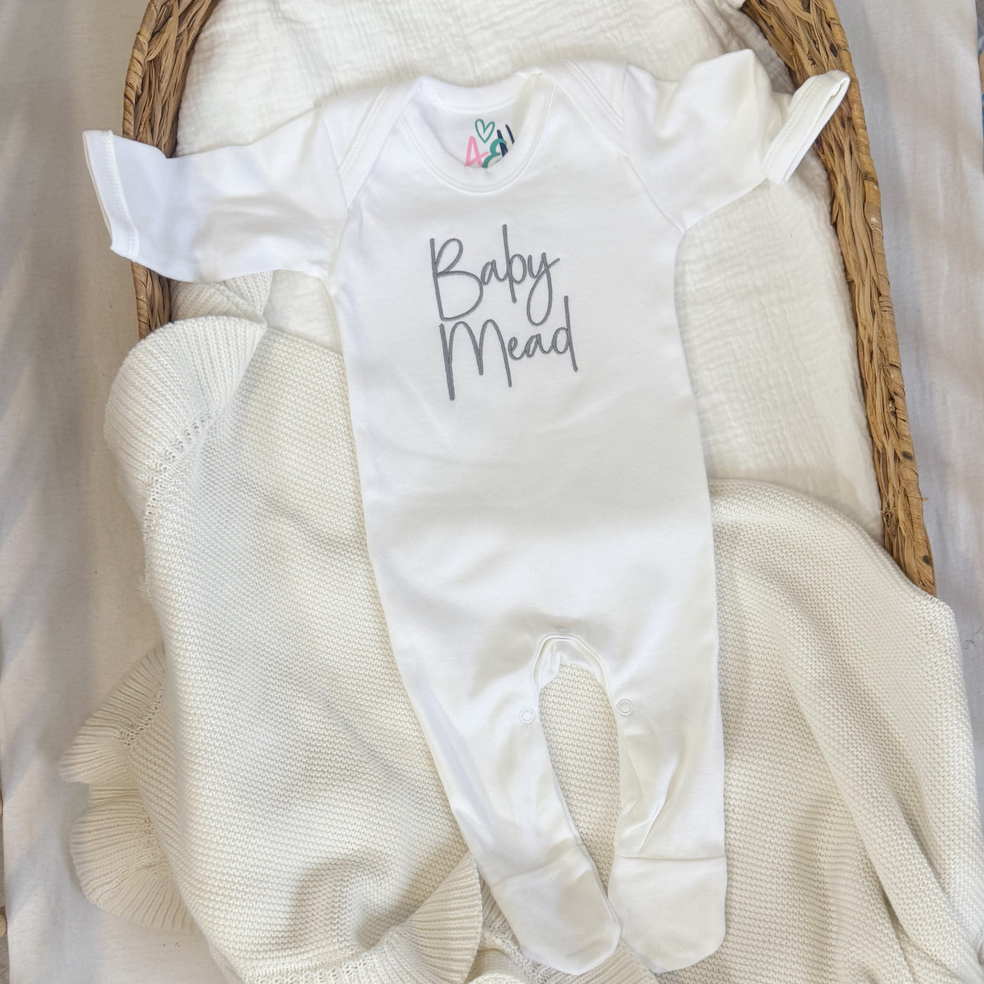 Baby Personalised Script Sleepsuit