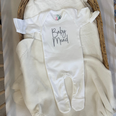 Baby Personalised Script Sleepsuit