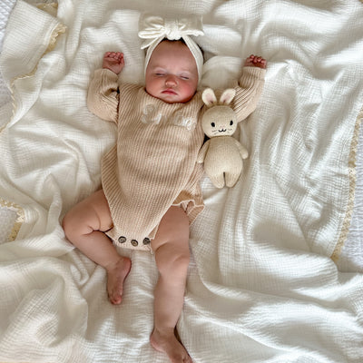 Cream Personalised Knitted Romper