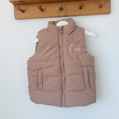 Taupe Personalised Padded Gilet