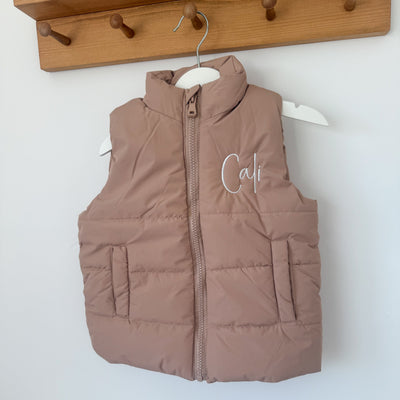 Taupe Personalised Padded Gilet