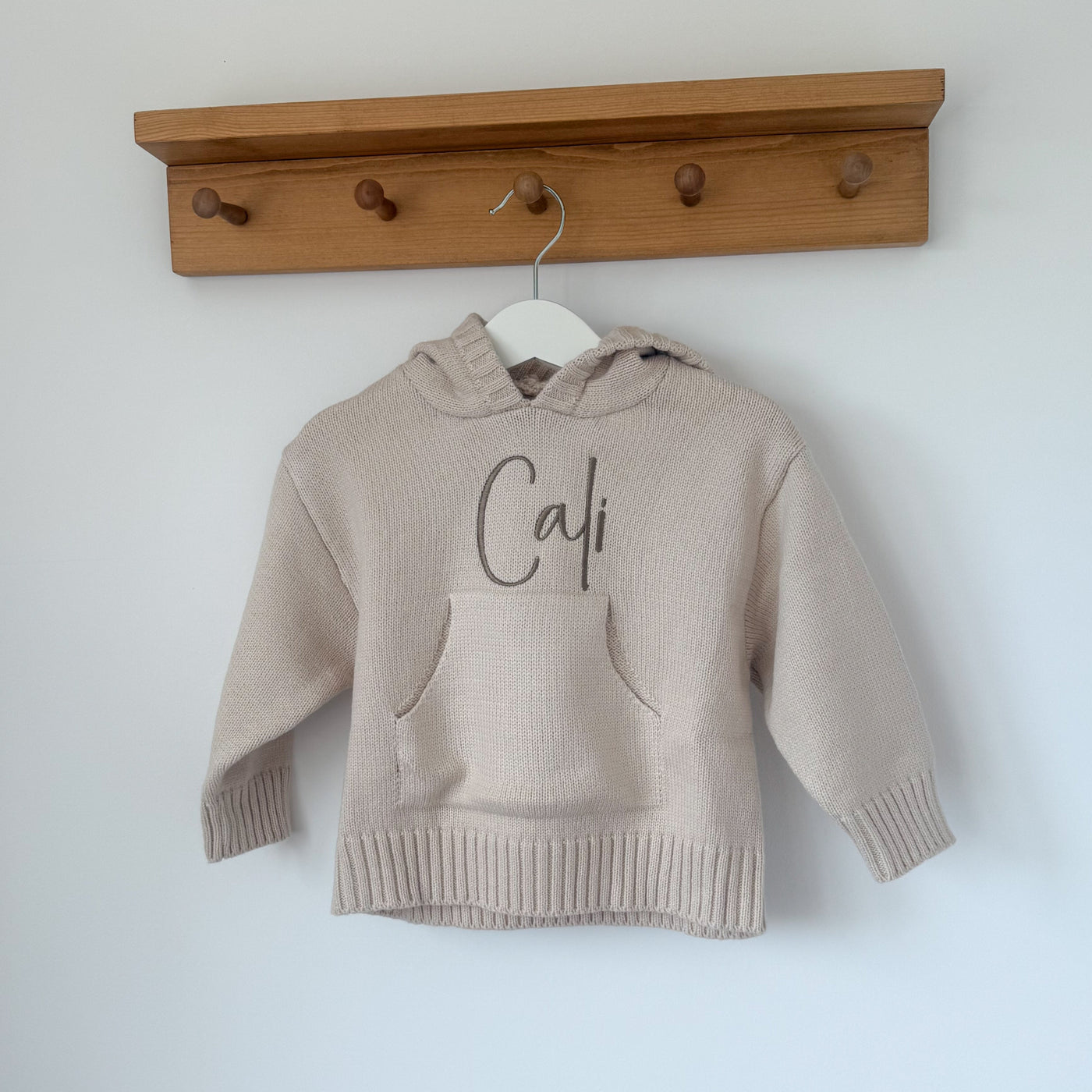 Cream Personalised Knitted Hoody