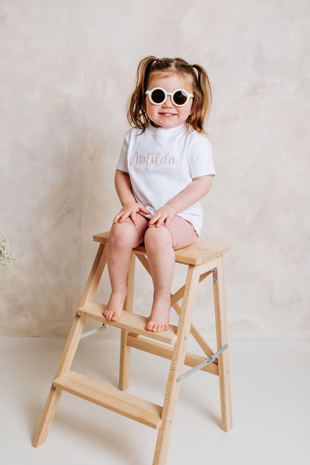 Personalised Tshirt and Dusty Pink Cycling Short Set