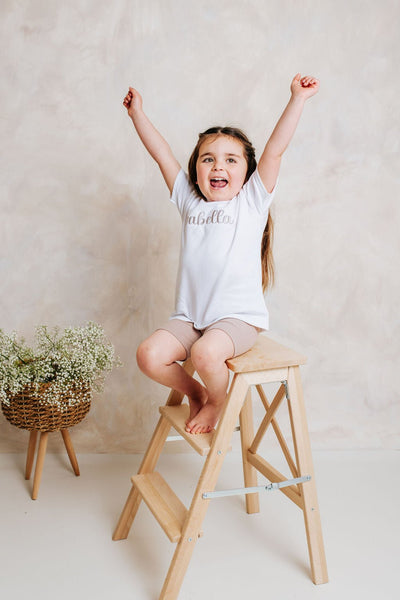 Personalised Tshirt and Sand Cycling Short Set - Amber and Noah