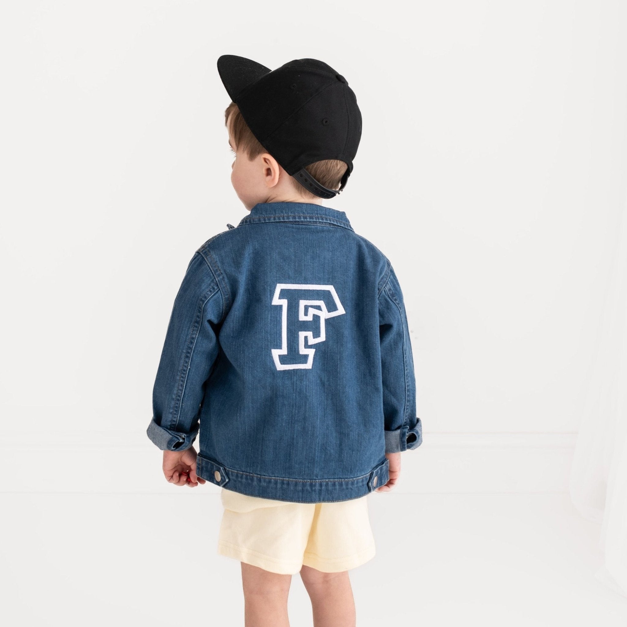 Varsity Initial Denim Jacket - Amber and Noah